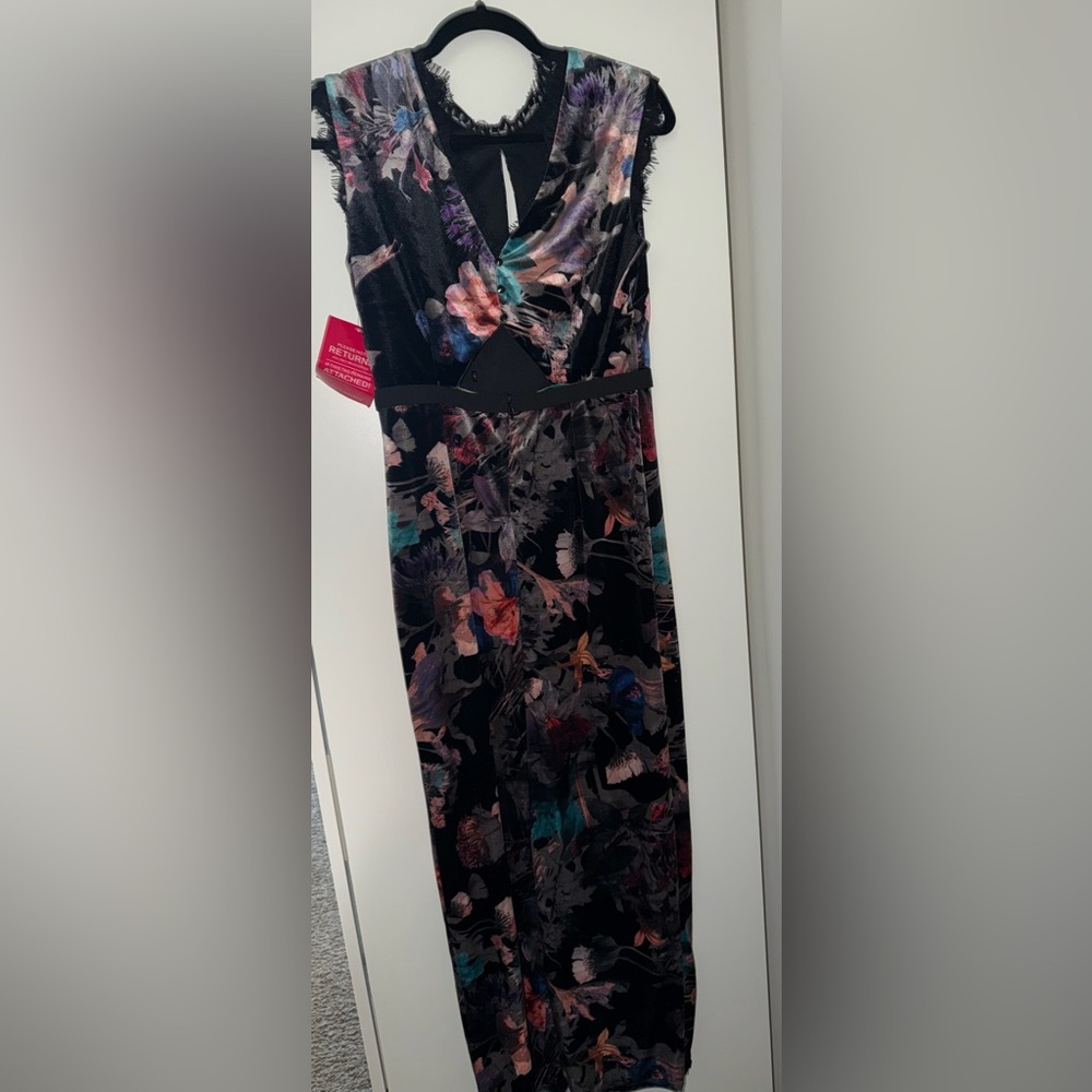 ASOS Black Maxi Dress with Multicolor Floral Print - Picture 2 of 4